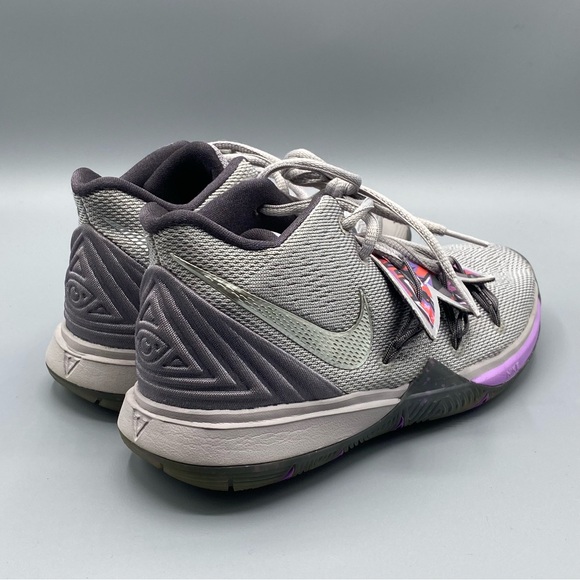 Nike Kyrie 5 Graffiti Grey Purple Basketball Shoes - Picture 2 of 4